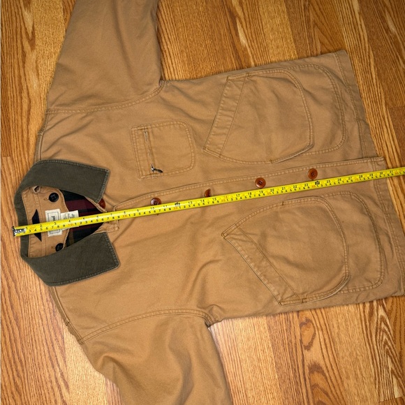 LL Bean Chore Tan Brown Coat Women’s Flannel Lined Corduroy Collar Jacket - Picture 6 of 8
